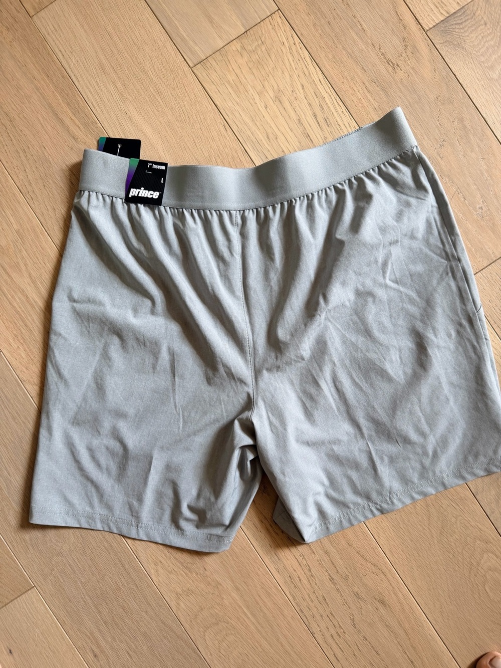 NWT size Large - Prince Men’s Light Gray Performance Shorts 7”